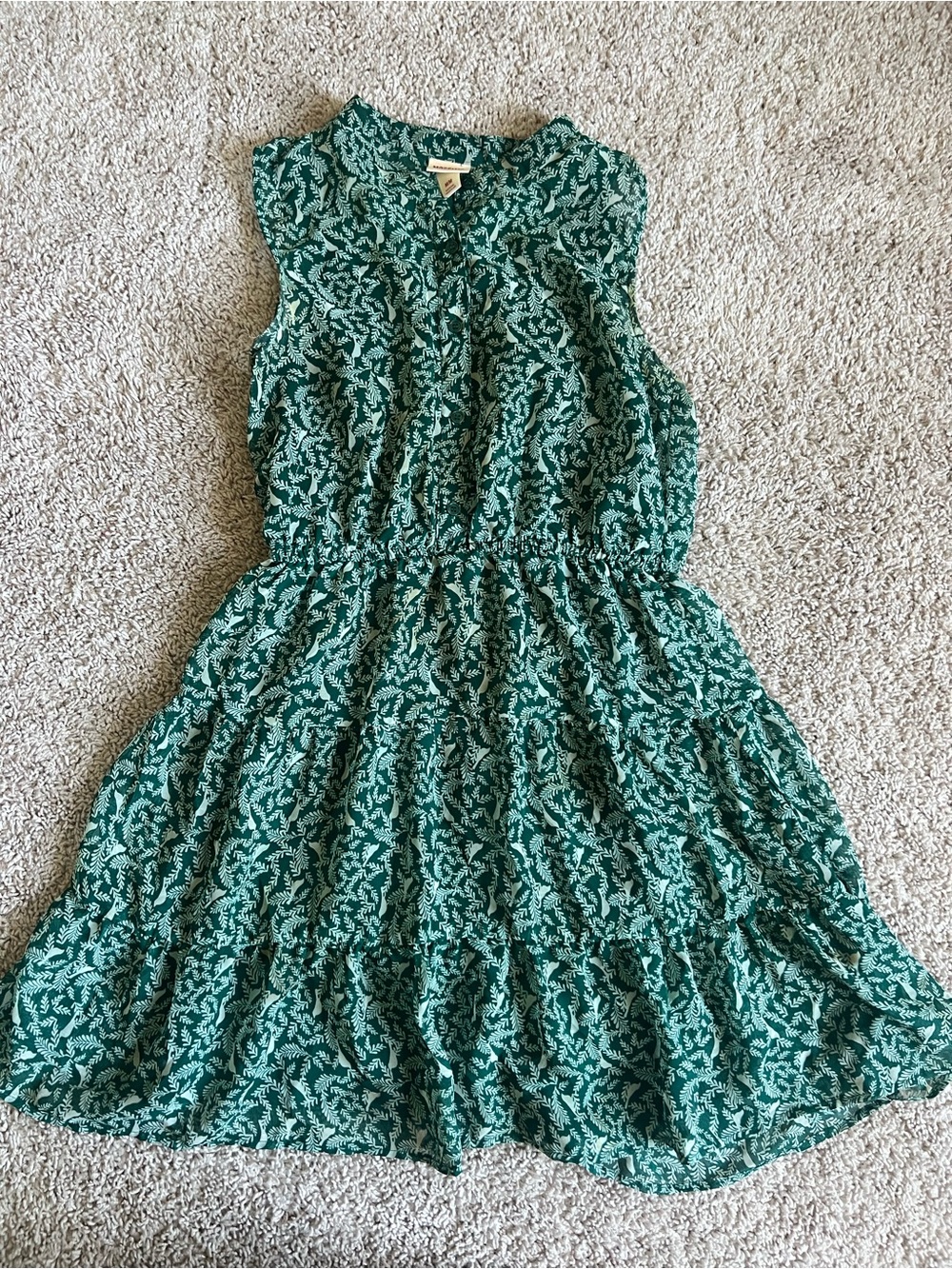 Mossimo Supply Co. Teal Green Floral Tiered Sundress